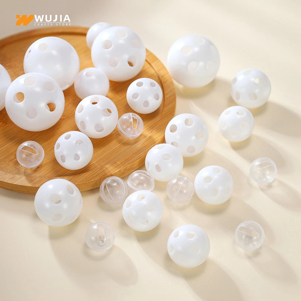 30/50/100pcs Plastic Rattle Bell Balls Squeaker Pet Baby Toys Diy Rattle Beads Noise Maker Repair Fix Dog Plush Doll Accessories