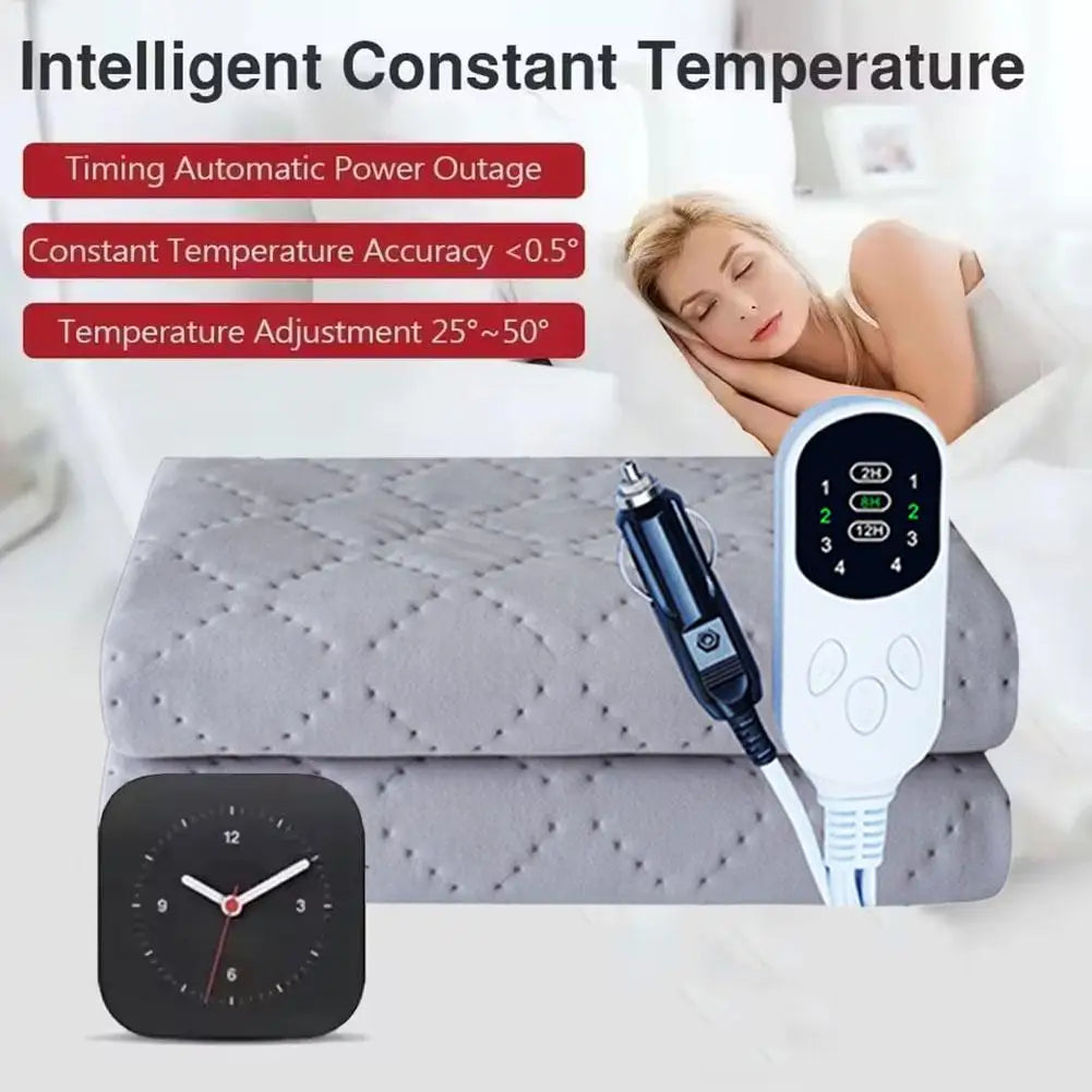 12V Car Electric Blanket Heating Level Car Outdoor Travel Mat Heating Travel Blanket Travel Winter RV SUV Car Electric Blanket