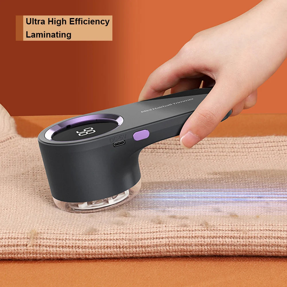 Electric Lint Remover Sweater Shaver Digital Display Electric Pellet Fluff Remover USB Rechargeable Multifunction for Household