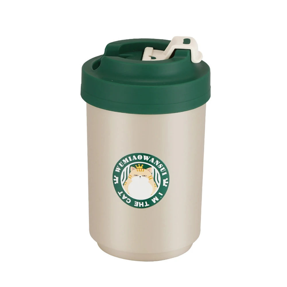 Stainless Steel Coffee Mug Double Layer Cup with Lid Water Cup Accompanying Mug Gift Temperature Portable Vacuum Flasks Cup