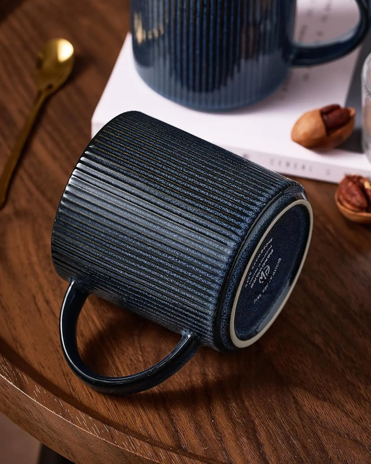 Coffee Mug Set for 6, Star 16 oz Catering Mugs Cup Set with Handle for Coffee, Tea, Cocoa, Milk - Ceramic Stoneware Drinkware Se