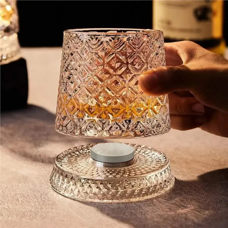 280ML Rotating Whiskey Glass Creative Crystal Premium Beer Cup Str Relief Liquor Cup With Base Straight Drink Mold Wine Glass