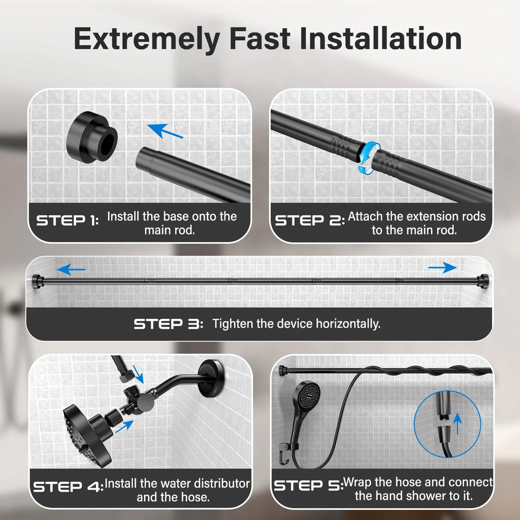 Tandem Shower Head for Couples, High Pressure Dual Shower Head, Double Shower Head for Two People, 2 Showerhead System