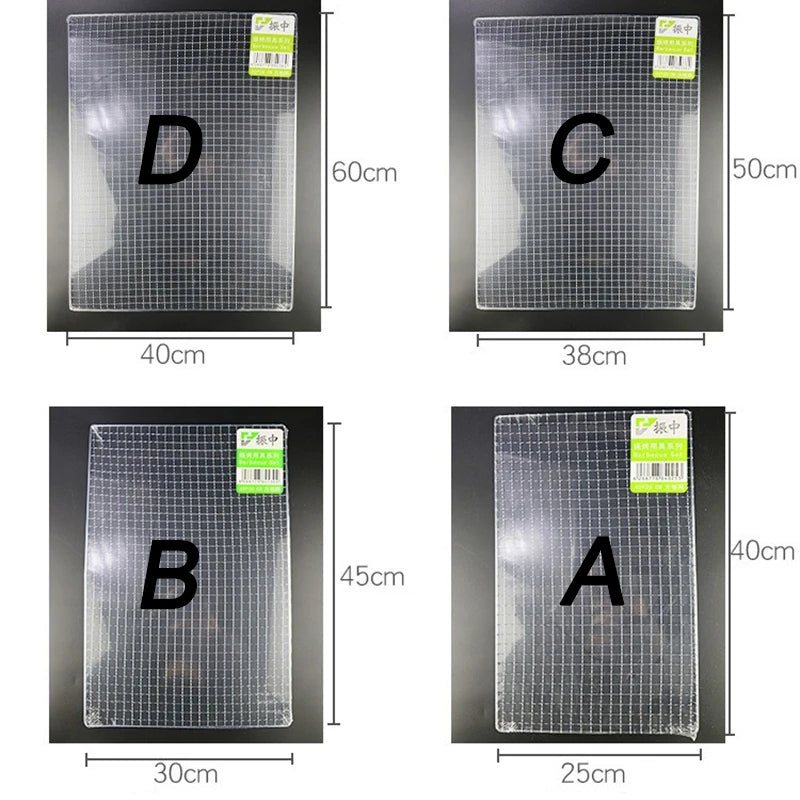 304 Stainless Steel BBQ Mesh Non Stick Grilling Basket Grill Mesh Mat Meat Vegetable Steak Picnic Party Barbecue Tool