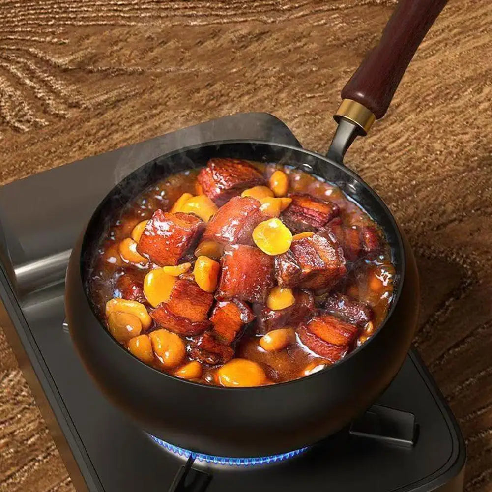 Chinese Style Non-stick Coating Frying Wok Pan Household Sistering Milk Stew Small Iron Pot Kitchen Utensils Tools
