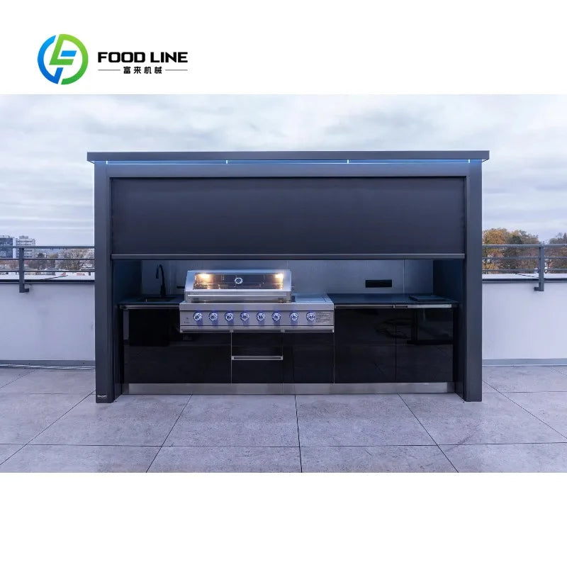 Customized Modular Outdoor Kitchen Pod Premium Rust Resistant Stainless Steel BBQ Cooking Module for Villa