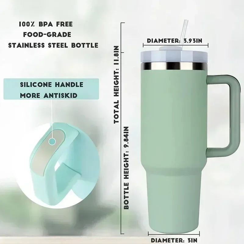 2025 new mode1200MLchristmas mug Car Cup Large Capacity Water Cup with Handle and Straw Double-walled Insulated Travel Mug