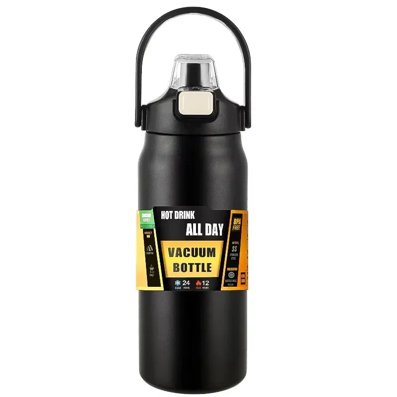 800-1500ML Stainless Steel Thermal Mug Outdoor Thermos Bottle With Straw Portable Tumbler Vacuum Flasks Cold & Hot Water Bottle
