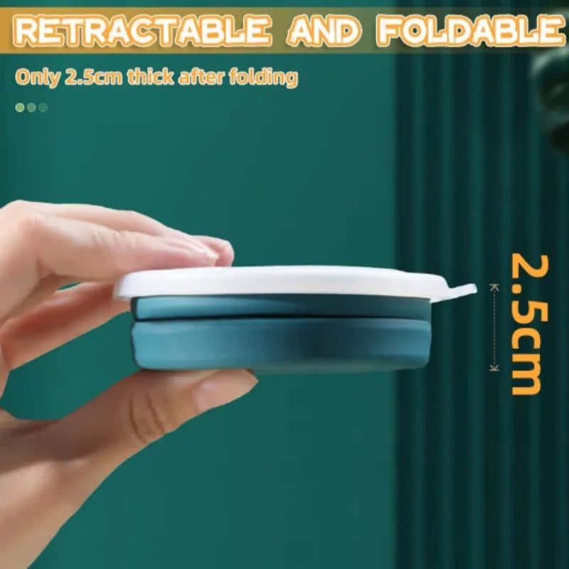 Portable Silicone Foldable Cup With Lanyard Heat Resistant Collapsible Cups Lid Folding Storage Travel Mug For Hot Water