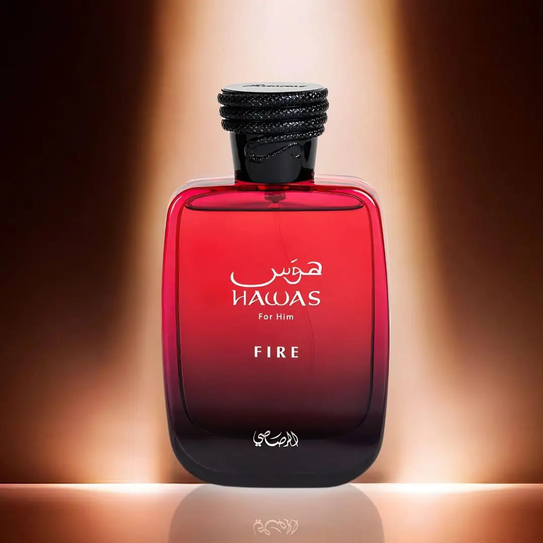RASASI Hawas Fire Eau De Parfum Spray 100ML(3.4 Oz) - Bold Long Lasting Arabian Perfume for Men with A Fiery Essence