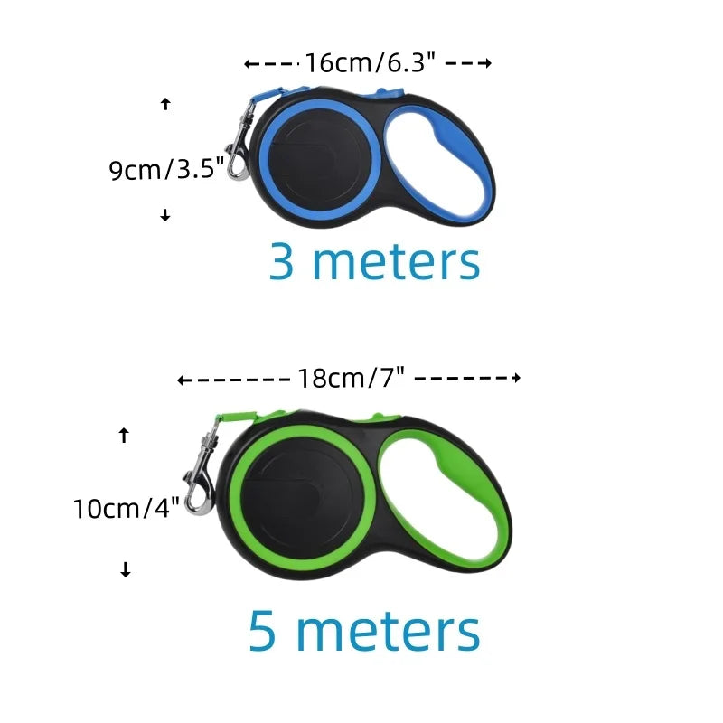 3 Meters 5 Meters Strong Pet Leash Nylon Retractable Leash for Medium Large Dogs Walking Lead Automatic Extending Dog Leash Rope
