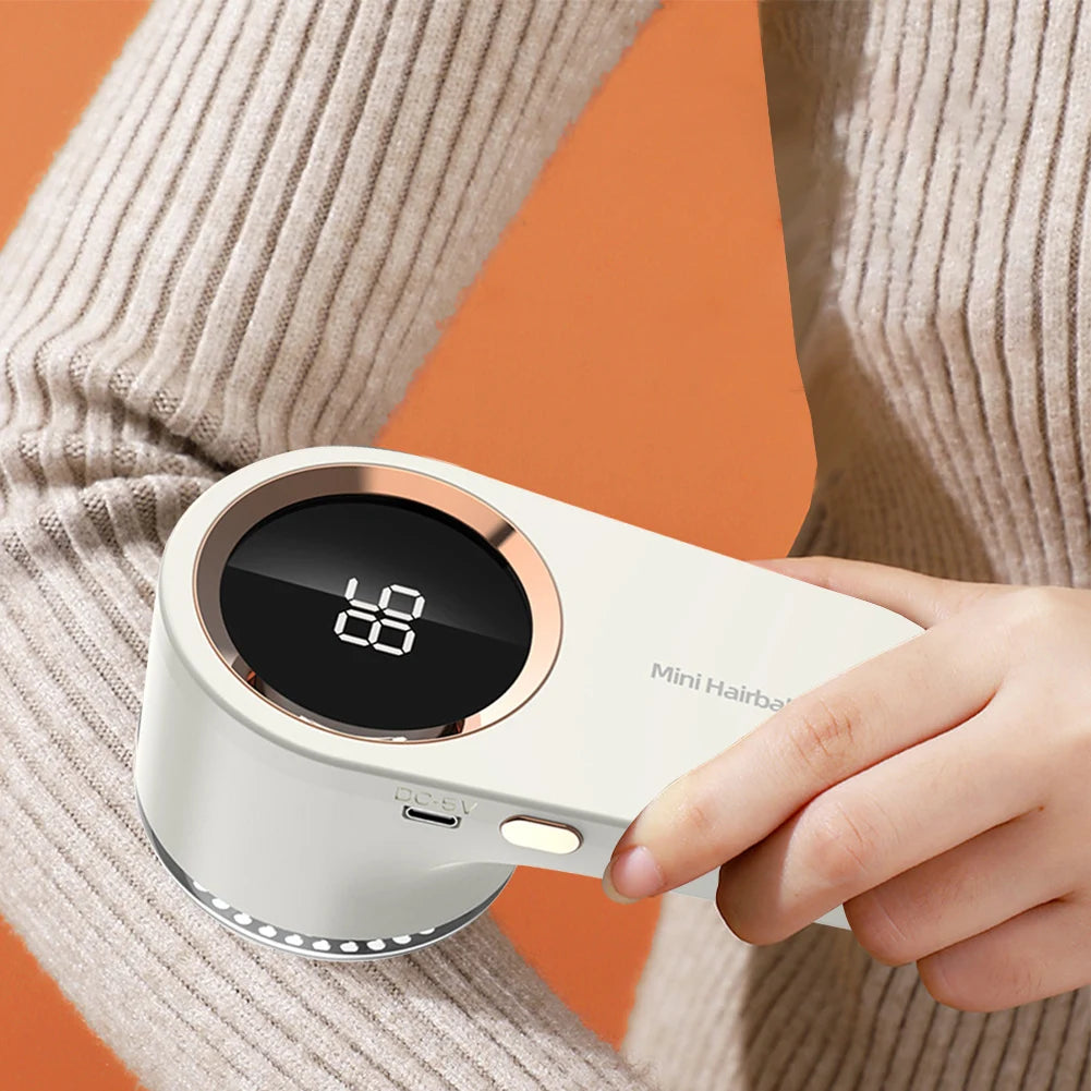 Electric Lint Remover Sweater Shaver Digital Display Electric Pellet Fluff Remover USB Rechargeable Multifunction for Household