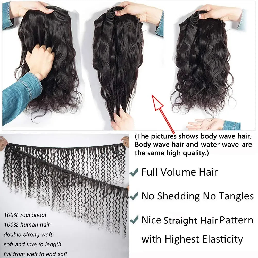 Deep Wave Human Hair Bundles Curly Human Hair Bundles Natural Black Unprocessed Brazilian Virgin Deep Curly Bundles For Women