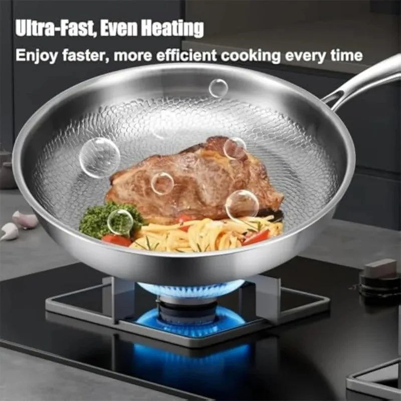 KEMORELA Pure Titanium Cookware Is Scratch-resistant and Non-stick, Heats Evenly and Is Suitable for Cooking and Heating Quickly