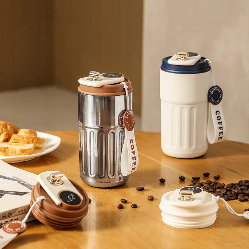 450ml Thermos Bottle Smart Display Vacuum Cup Office Coffee Cup Business Portable Temperature 316 Stainless Steel Thermal Mug