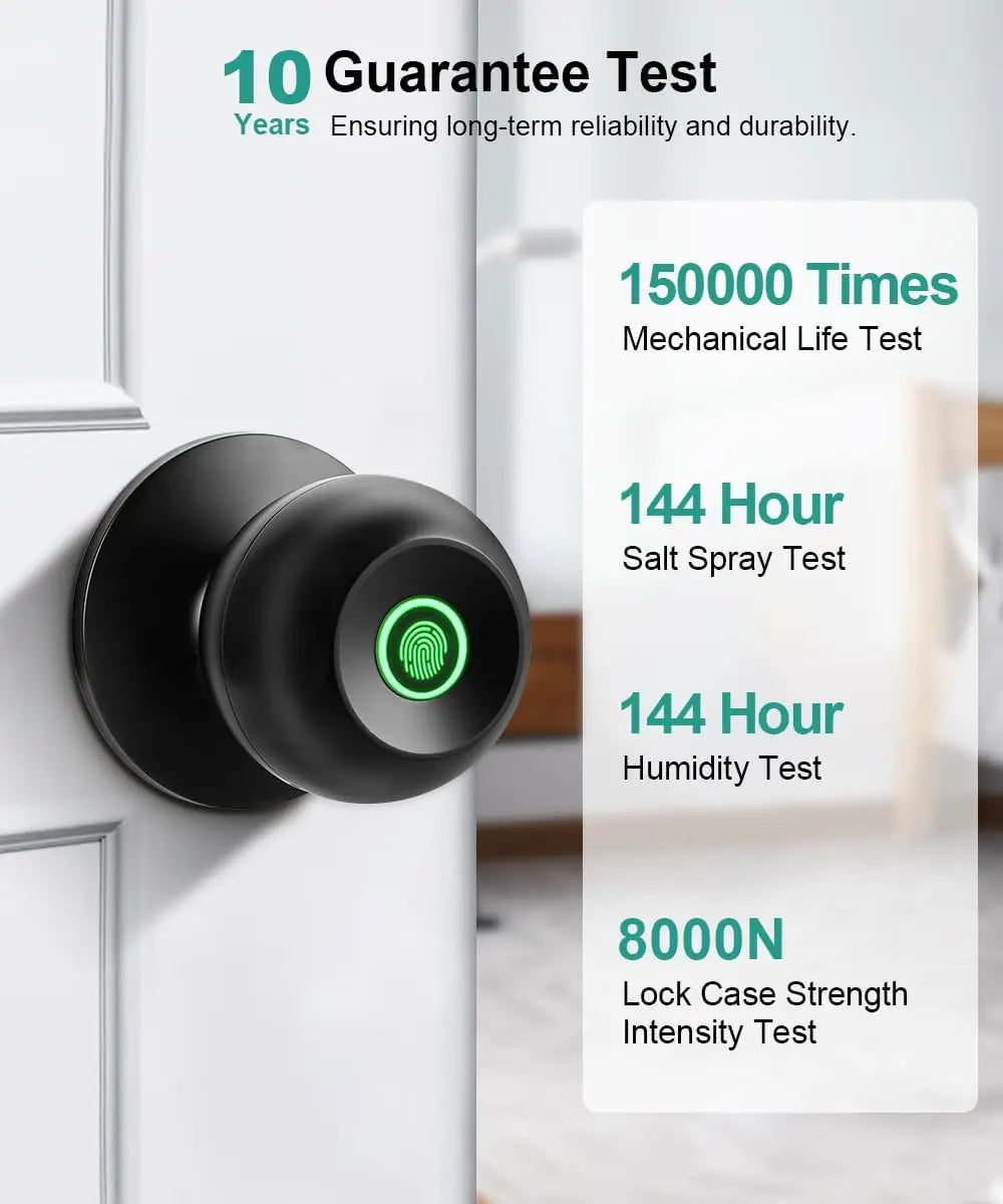 Smart Fingerprint Door Lock with App Control, Keyless Entry for Home Office Bedroom Garage Security