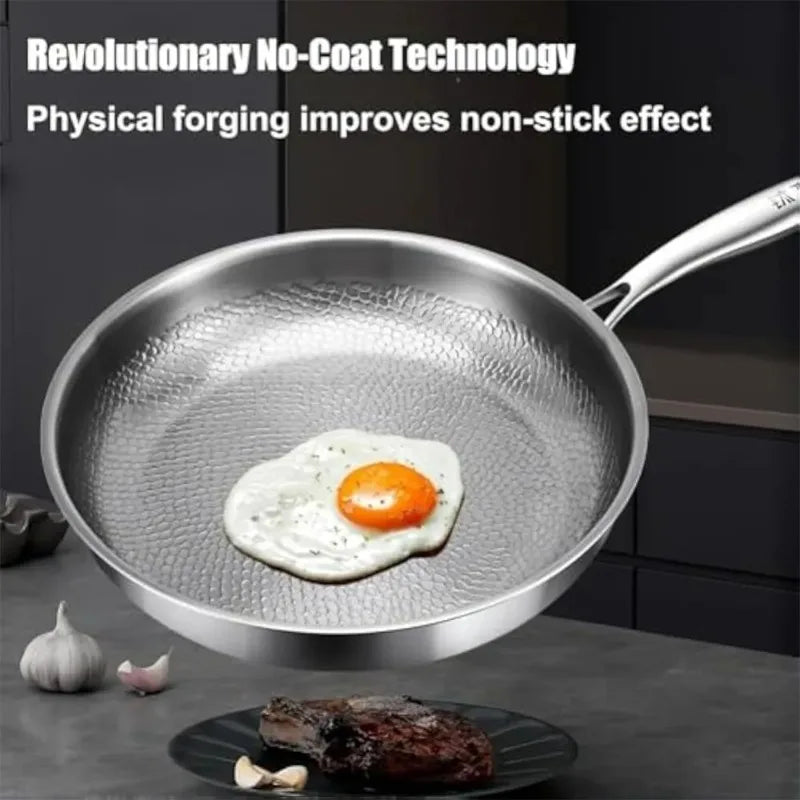 KEMORELA Pure Titanium Cookware Is Scratch-resistant and Non-stick, Heats Evenly and Is Suitable for Cooking and Heating Quickly
