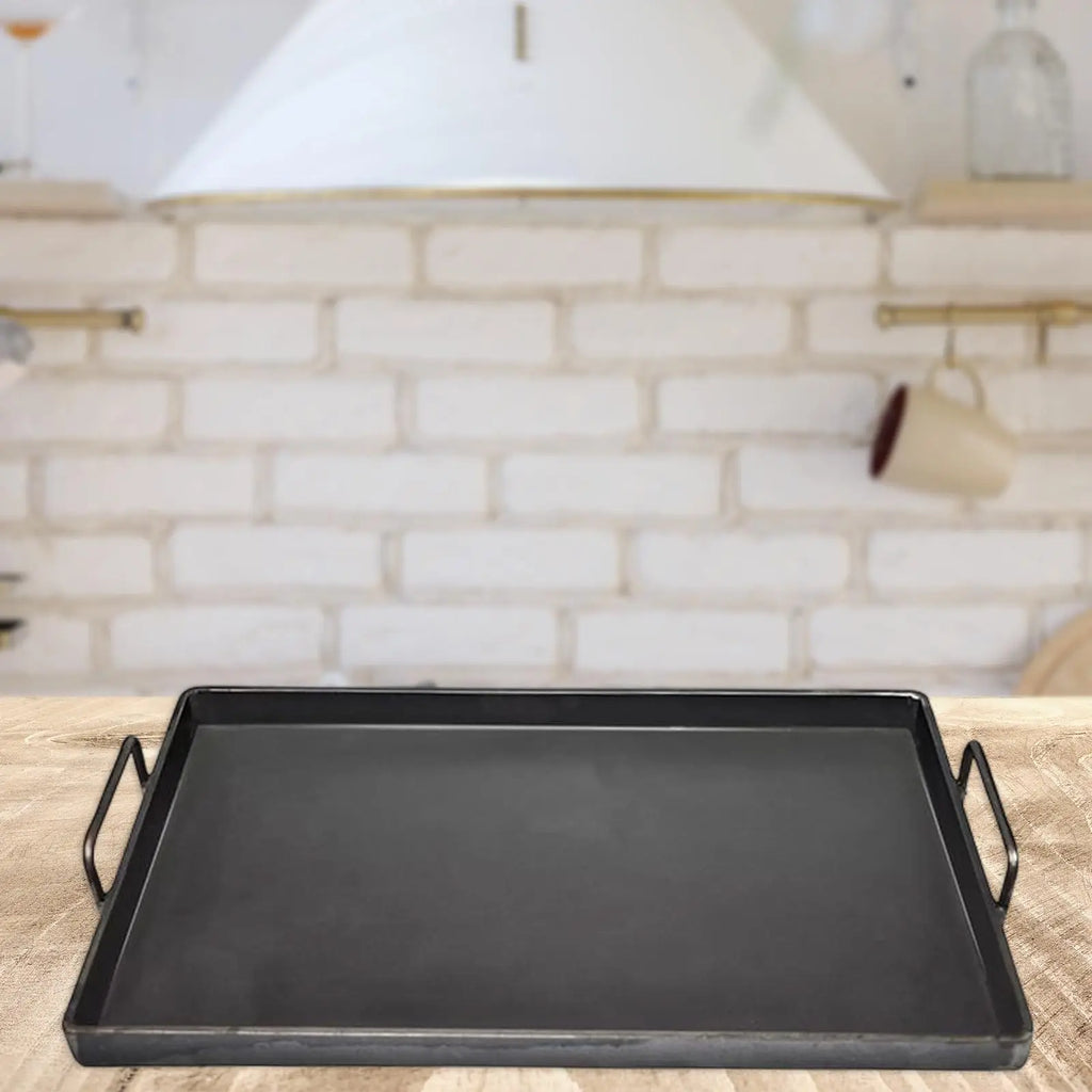 BBQ Griddle Cookware Easy to Clean Portable Flat Top Grill Plate Cooking Skillet Pan Cast Iron Cooking Griddle for Roasting