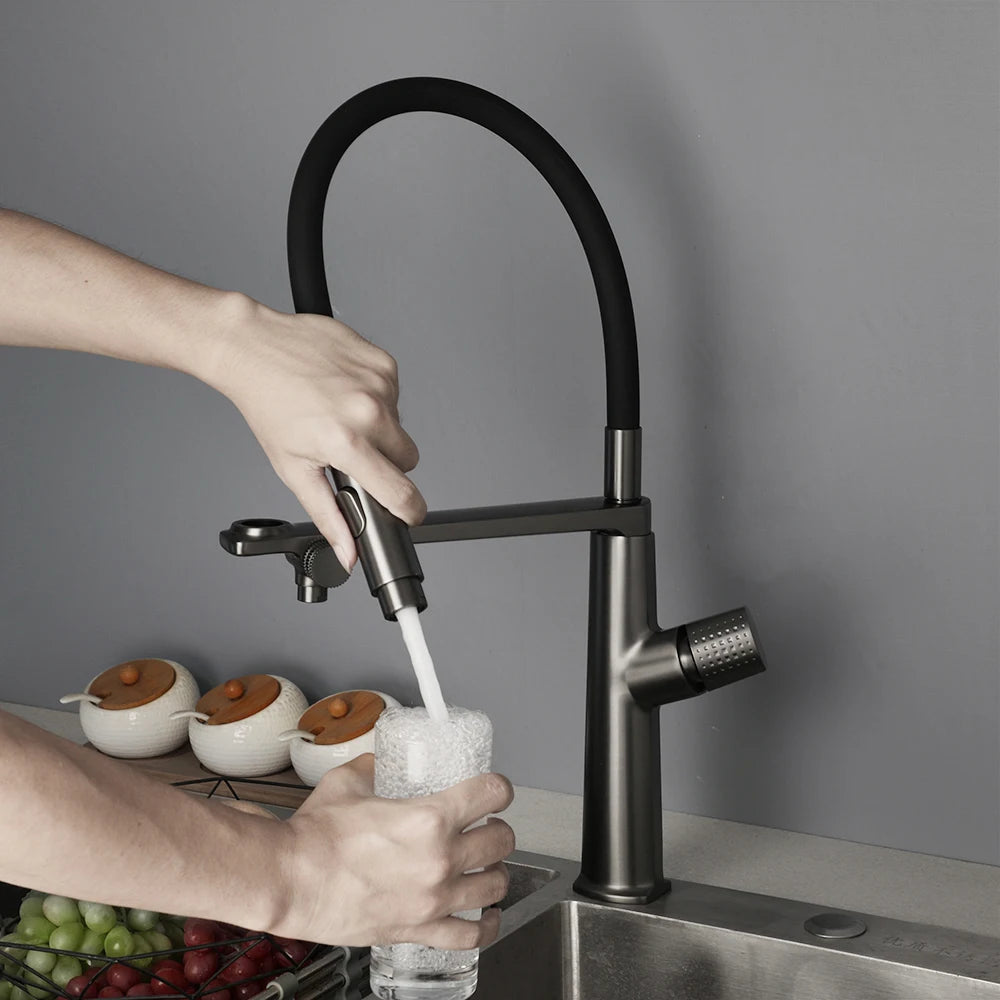 ZAPPO Kitchen Faucet with Separate Drinking Water Pull Out Kitchen Sink Faucet Single Handle Faucet Mixer with Pull Down Sprayer