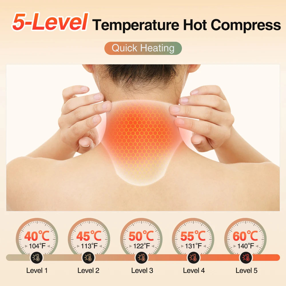 Electric Heated Neck Massage Belt with 5 Adjustable Temperature Levels for Warmth And Neck Massager Muscle Relaxation