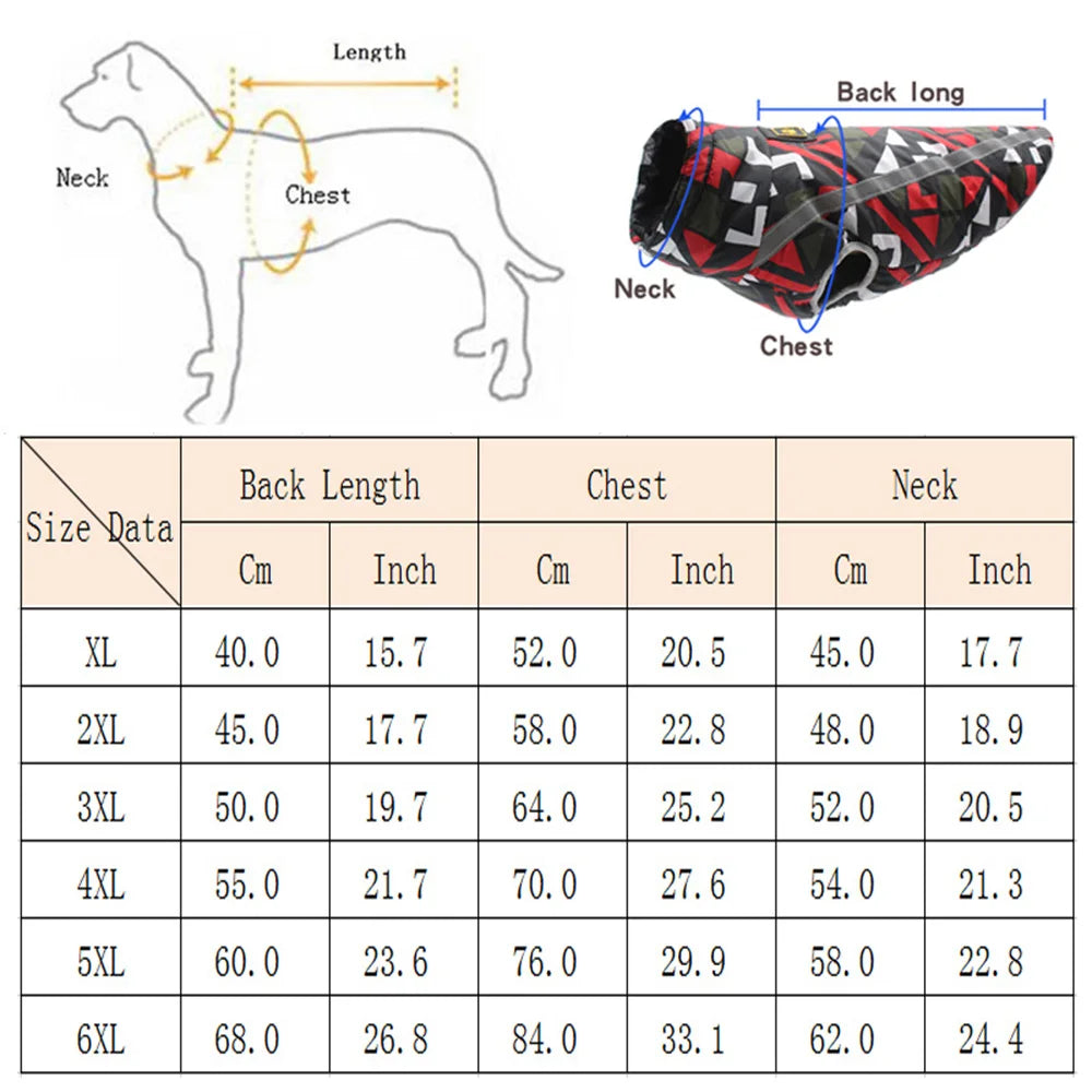 Waterproof Big Dog Coat Jacket for Medium Large Dogs Winter Warm Pet Clothes Golden Retriever Pitbull Clothing ropa para perro