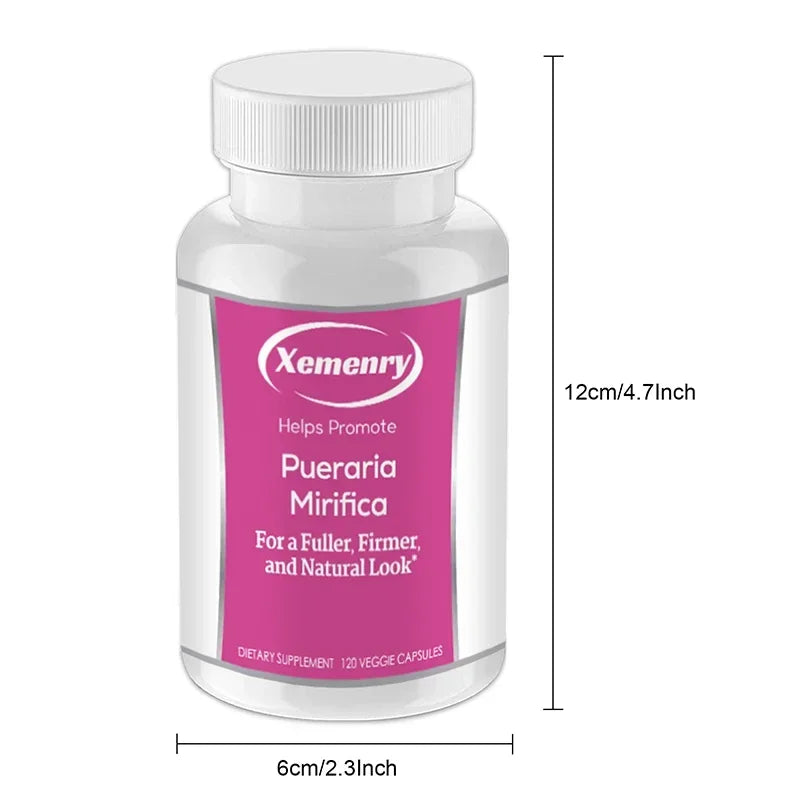 Pueraria Mirifica Capsules - Promote Breast Development, Relieve Menopausal Discomfort, Natural Herbal - 120 Capsules