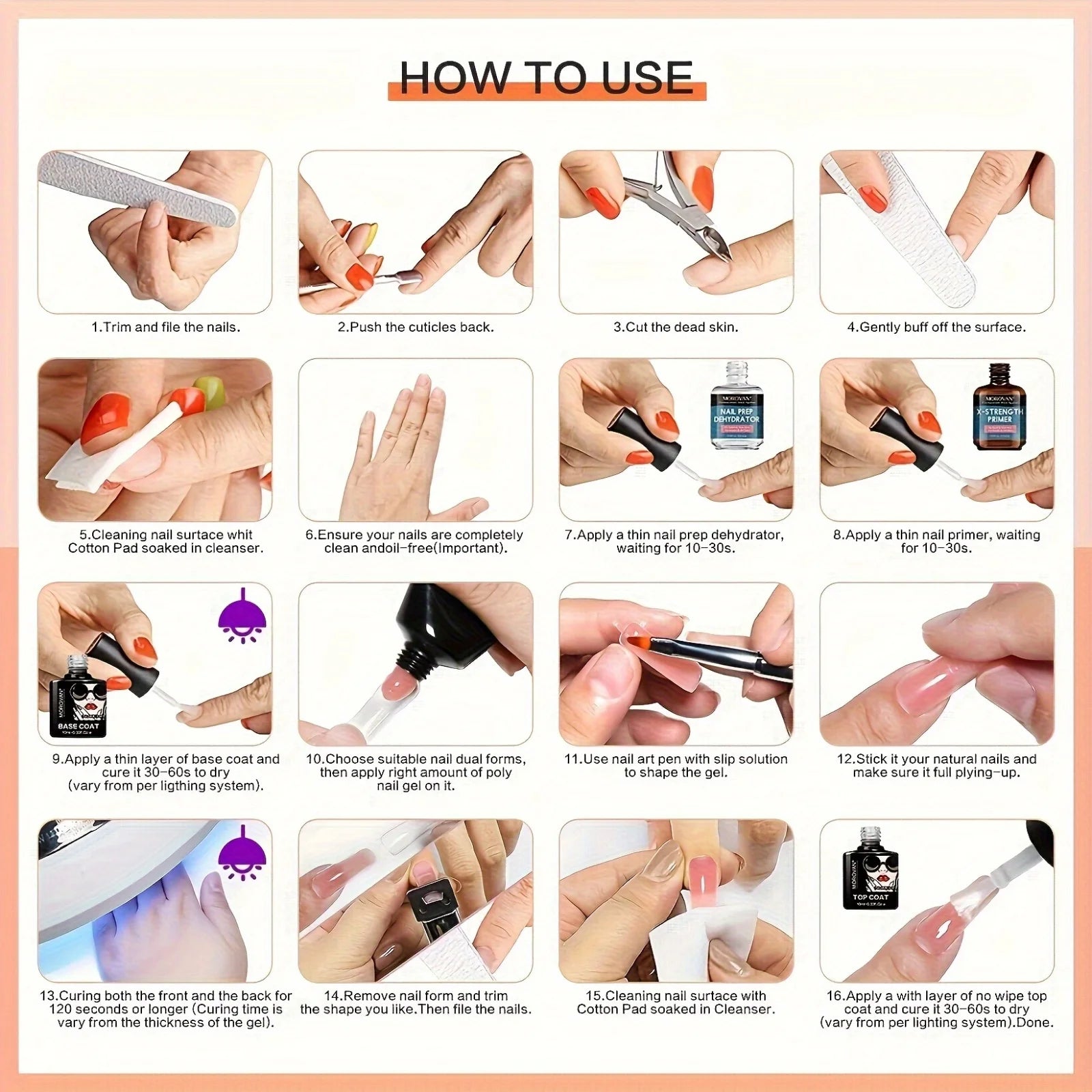 Morovan Poly Nail Gel Kit: Poly Gel Nail Extension Kit ls Equipped With 12 Colors Of Poly Nail Extension Gel,Christmas GIFT