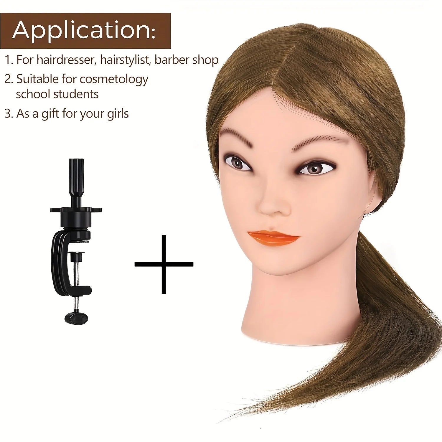 Mannequin Head Human Hair 100% Real Hair Mannequin Head For Beginners Hairdresser Manikin Doll HeadFor Hair Styling And Practice