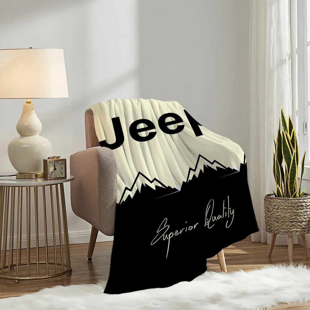 Fashion Logo Racing Cras J-Jeep Cool Blanket Plush Nap Sofa rug for Living Room Office Bedroom Birthday Home Travel Kid Gifts
