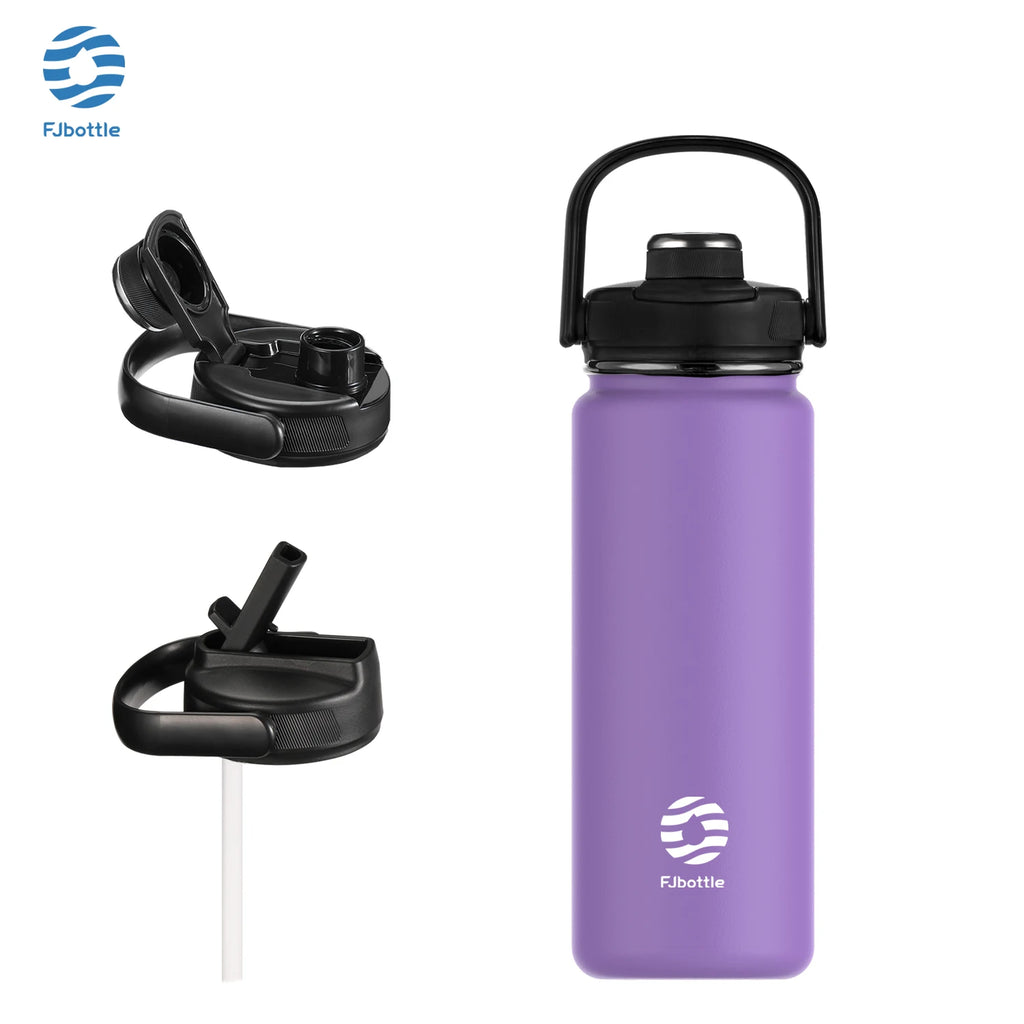 FEIJIAN Thermos Bottle with Straw Sport Stainless Steel Vacuum Flask Insulated Water Bottle with Handle Lid 950/1200ml
