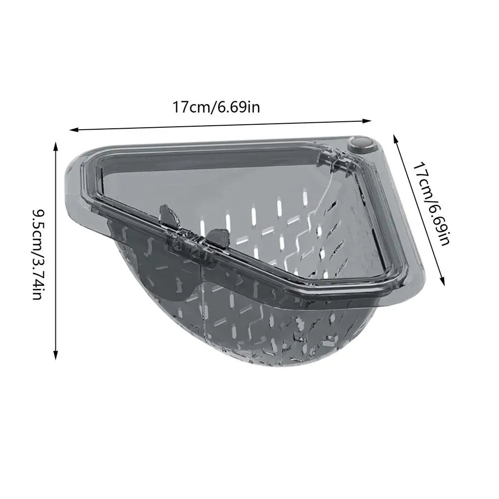 1PC Sink Food Catcher Corner Basket Magnetic Suction Drainage Triangle Drying Rack No-Drill Kitchen Cleaning Drain Baskets