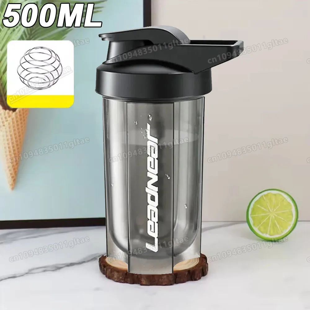 500ML Portable Protein Powder Shaker Bottle Leak Proof Water Bottle For Gym Outdoor Fitness Training Sport Mixing Cup With Scale