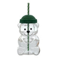 1pc 500ml Christmas Bear Coffee Cup Bear Straw Cup with Lid and Straw Wine Juice Milk Beverages Utensils Holiday Gifts