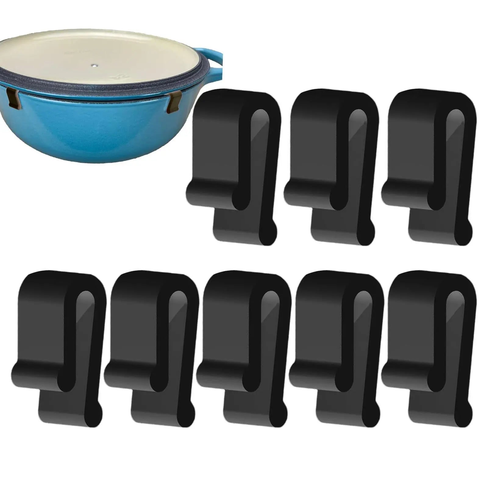 Silicone Dutch Oven Protector Clips Food Grade Cookware Lid Holder Stacking Guard Kitchen Storage Clip for Cast Iron Pot