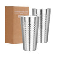 Coffee Mugs Set of 2 Stainless Steel Cups 16oz Double WallI Insulated Metal Drinking Glasses Beer Cup Dishwasher Safe Camping