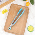 1Pc 7inch Stainless Steel Food Clip Bread Tong BBQ Grill Steak Clip With Non-slip Handle Party Cooking Accessory Kitchen Gadgets