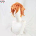 Anime Vivid BAD SQUAD Shinonome Akito Cosplay Wig Short Orange Wigs Heat Resistant Synthetic Hair Halloween Unisex Wig + Wig Cap