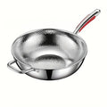 Stainless Steel Frying Pan Nonstick Cooking Skillet Household Flat Bottomed Uncoated Wok Easy to Clean for Home Kitchen Cookware