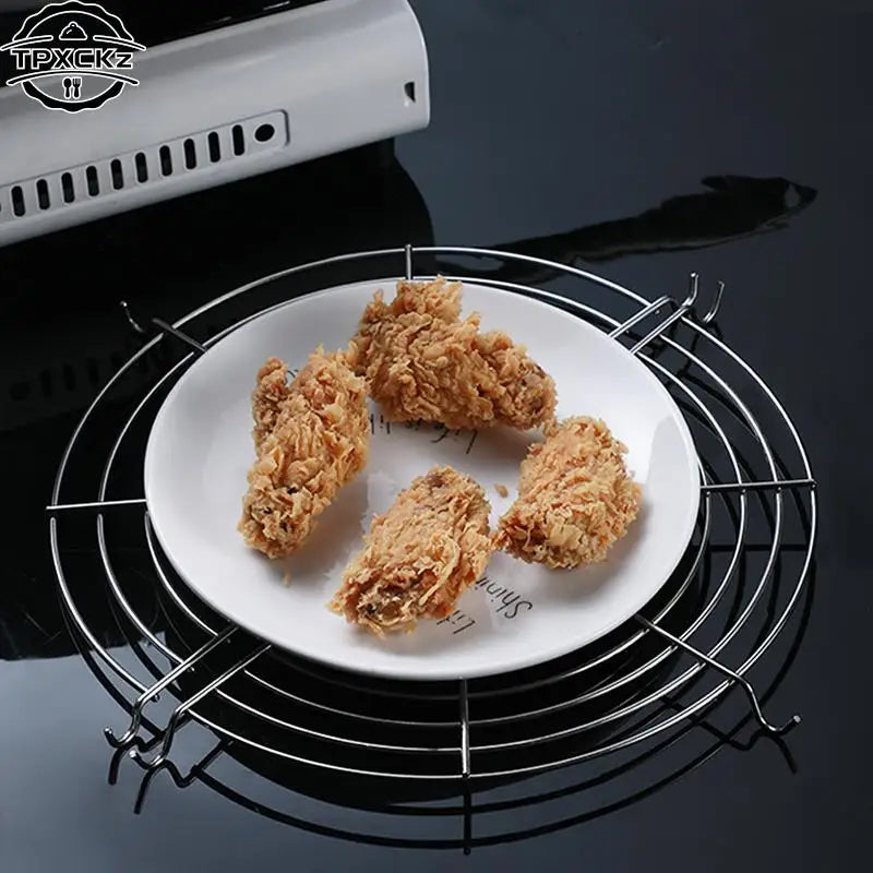 304 Stainless Steel Thick Line Semicircle Hanging Pan Frying Drain Line Rack Kitchen Accessories Insulation Pot Rack Steam Rack