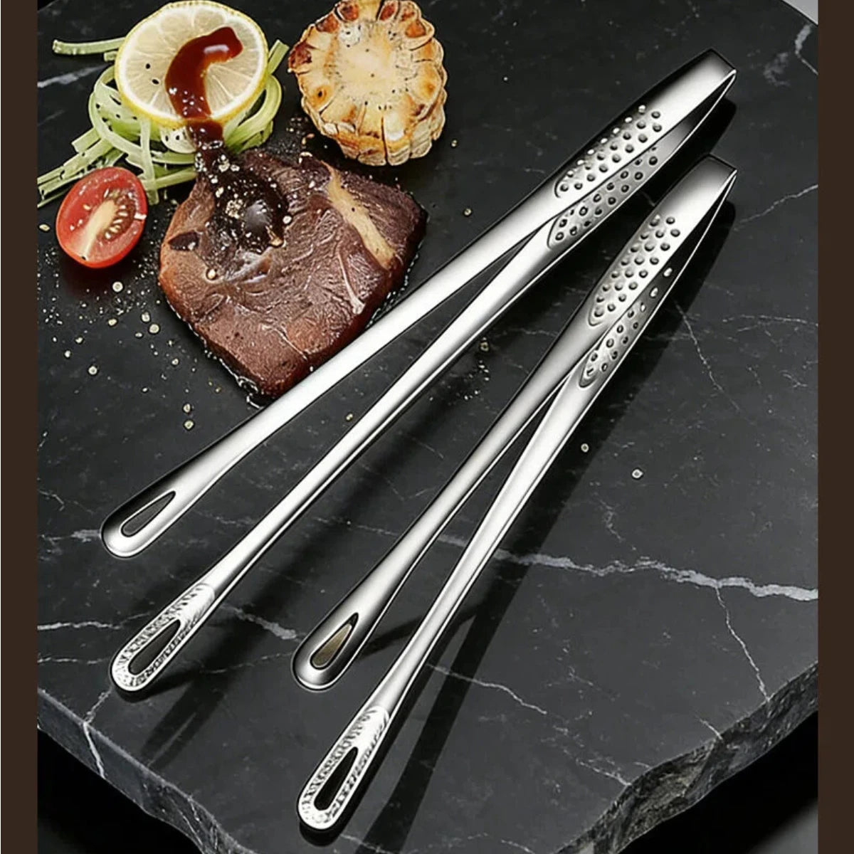 304 Stainless Steel Long Handle Barbecue Food Clip Durable Non-Slip Food Tongs Grill Tongs Cooking Tools Kitchen BBQ Accessories