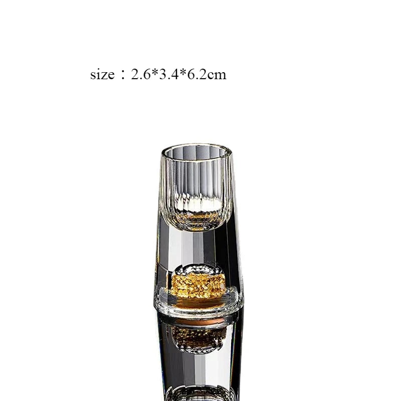 Chinese Baijiu Cup Crystal Glass Vertical Grain Design Small Alcohol Tasting Glass For Home Bar Gift Set Spirits