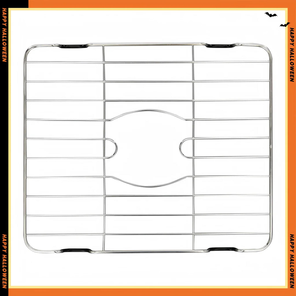 Small Sink Protector Grid - Anti-Scratch Stainless Steel Mat for Kitchen Sink Bottom & Dish Drying Rack