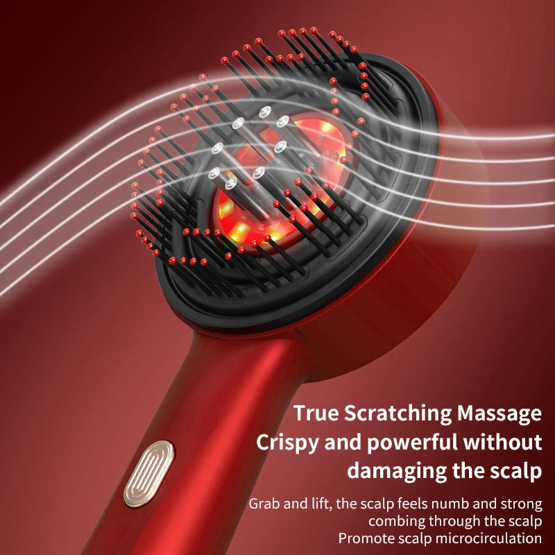 Electric Massage Comb Vibration Red Light Hair Growth Massage Scalp Brush Anti Hair Loss Medicine Scalp Oil Liquid Applicator