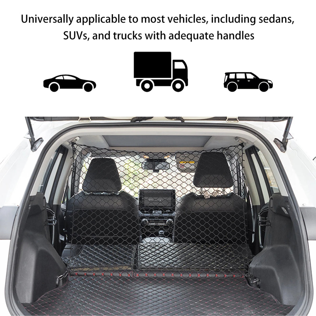 Car Dog Barrier Net Dog Safety Barrier Nets Foldable Dogs Fence with Hooks Practical Universal Car Pet Isolation Vehicle Barrier