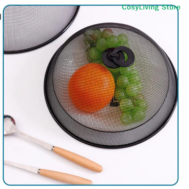 Round Shape Mesh Food Cover Protective Dish Lid Household Anti-Flying Vegetable Fruit Display Holder For Outdoors