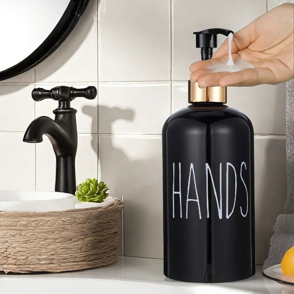 Boston Dish and Hands Soap Dispenser for Kitchen Sink Refillable Detergent Hand Sanitizer Container Farmhouse Home Organizer