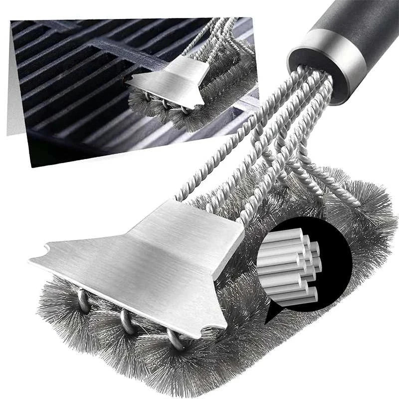 Safe Grill Brush and Scraper with Deluxe Handle 18 inch Grill Cleaner Brush Stainless Steel Bristle Grill Brush JT61