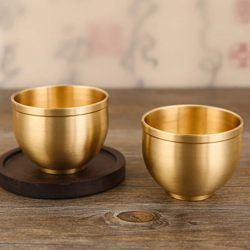 1 Pc Water Cups High-color Value of Pure Copper Small Wine Cups All Brass Traditional High-end Household Tea Cups Water Cups