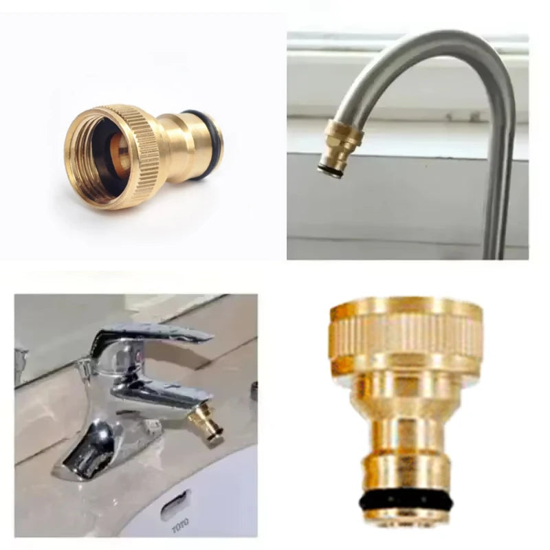 2Pcs Thread Connector Faucet Hose Tap Water Adapter Quick Connector Water Pipe Fittings Home Replacement Accessory