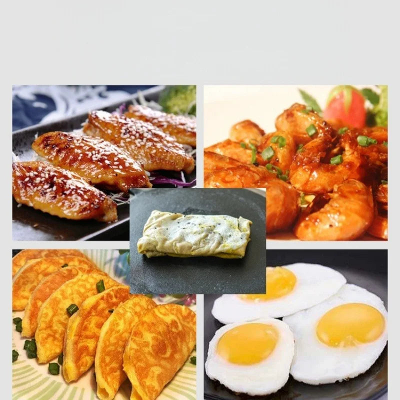 JUSTINLAU Cast iron Frying Pan Uncoated Flat-bottomed Pan Nonstick Steak Pancake Barbecue Baking Pan with Anti-scald Wood Handle